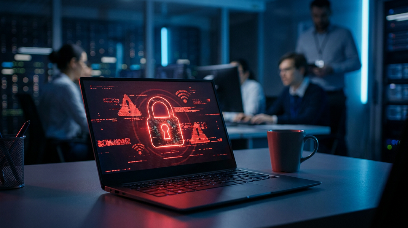 Ransomware attack concept
